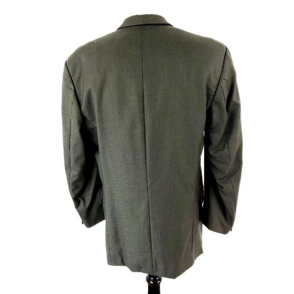 Hugo Boss Wool Wool 2 Button Blazer 40R Green Black Houndstooth Sport Coat - Picture 5 of 10